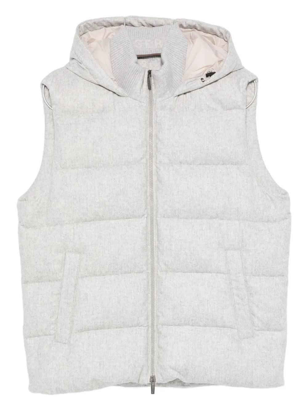 hooded quilted gilet
