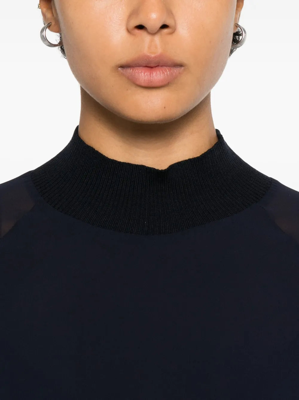 ribbed high-neck top