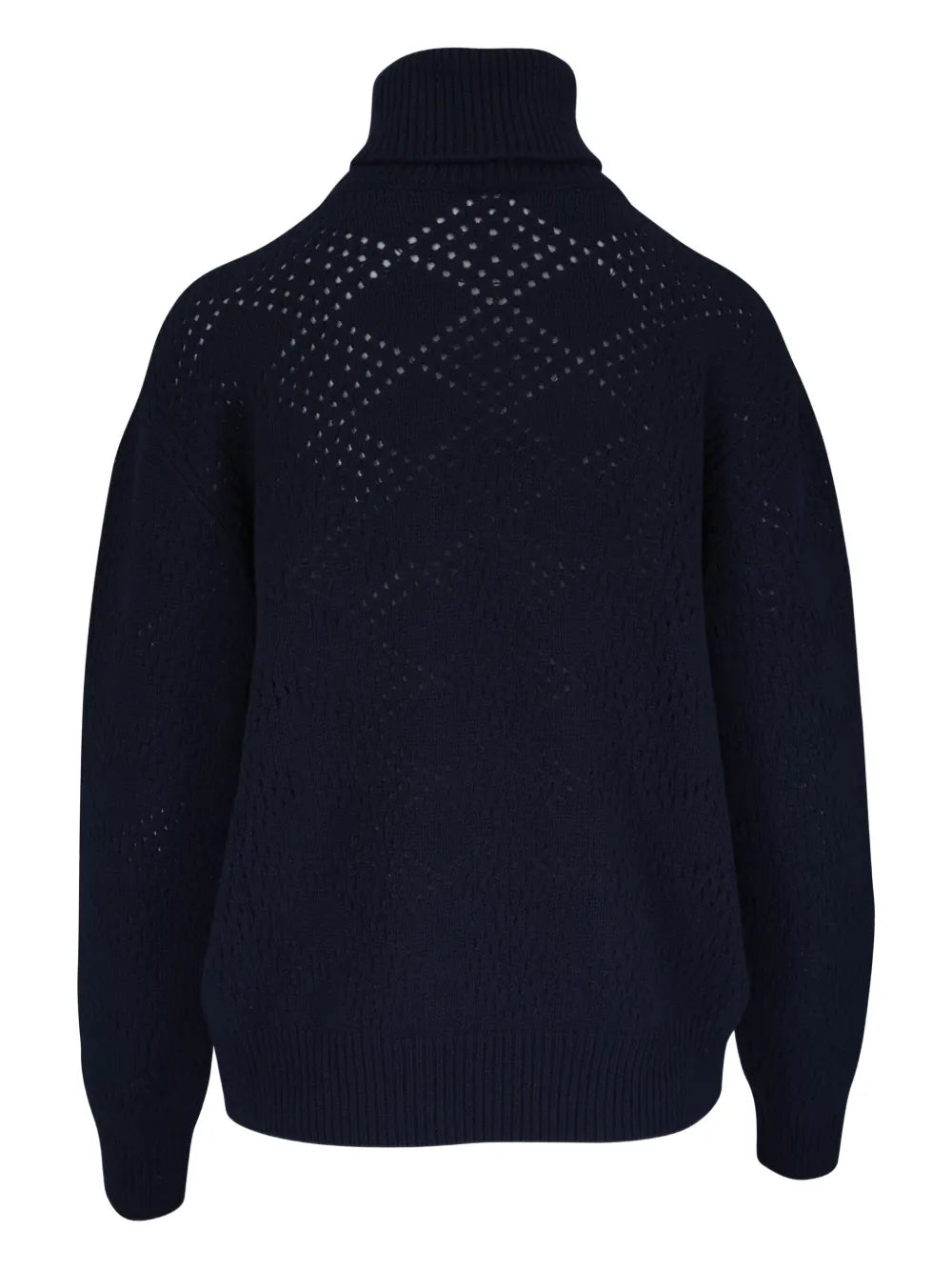 open-work roll-neck sweater