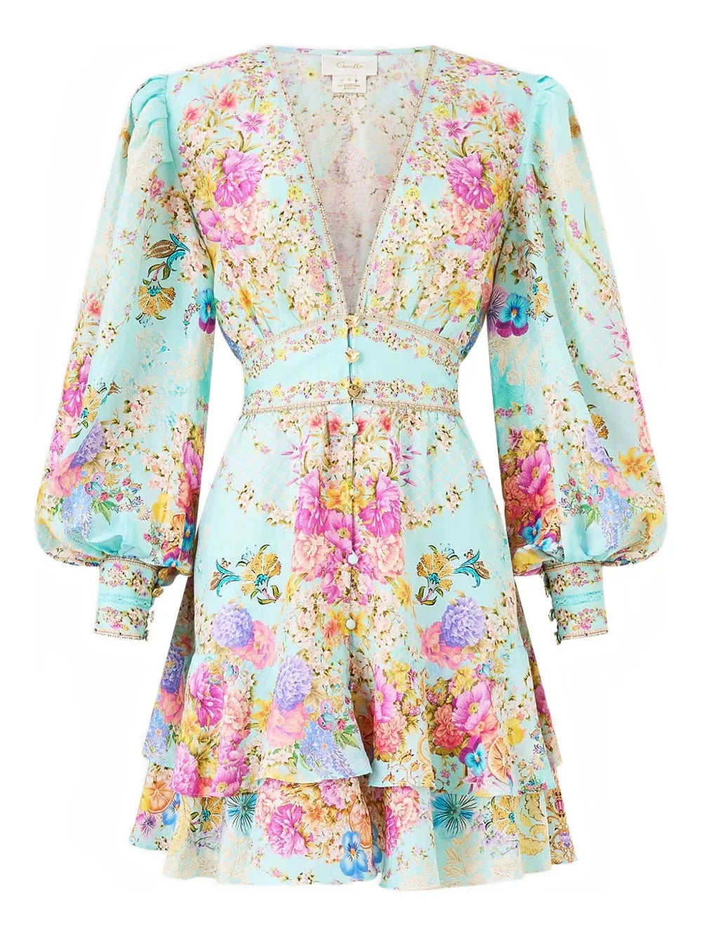 Bazaar Blooms frilled mini dress