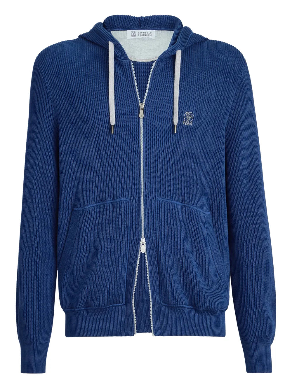 ribbed-knit hoodie