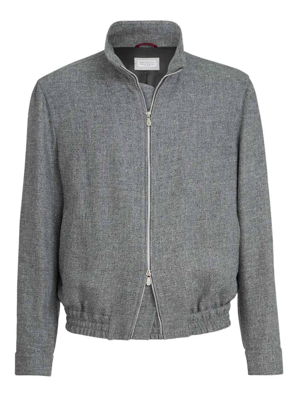 stand collar hopsack outerwear jacket