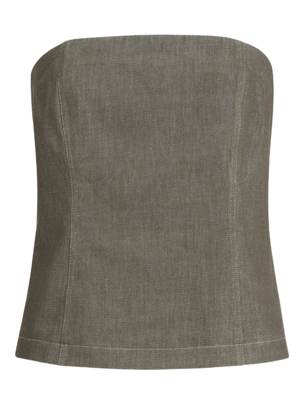 denim-effect bandeau top