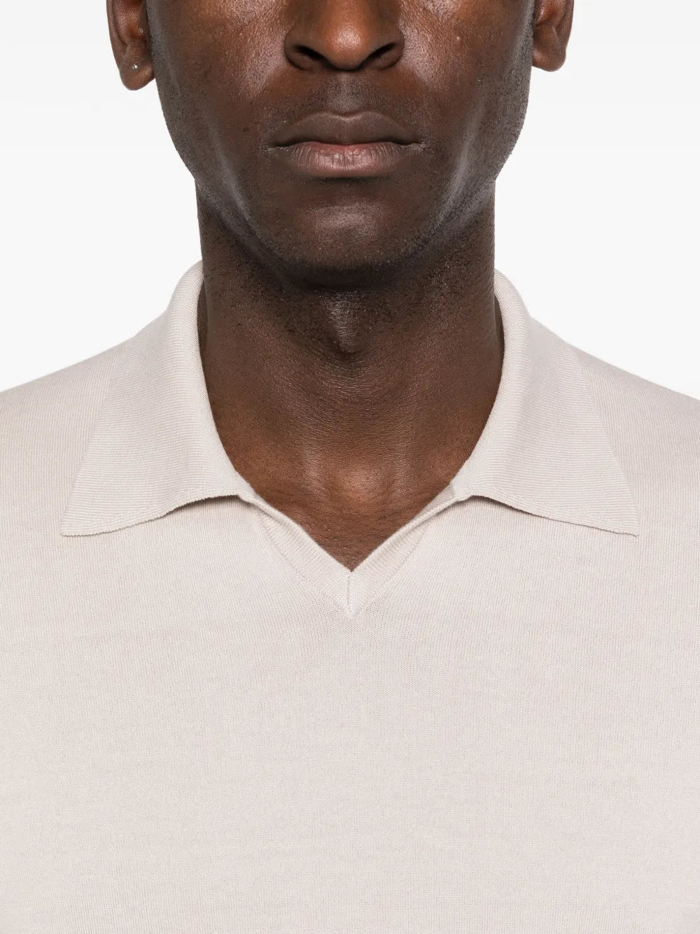 knitted cotton polo shirt