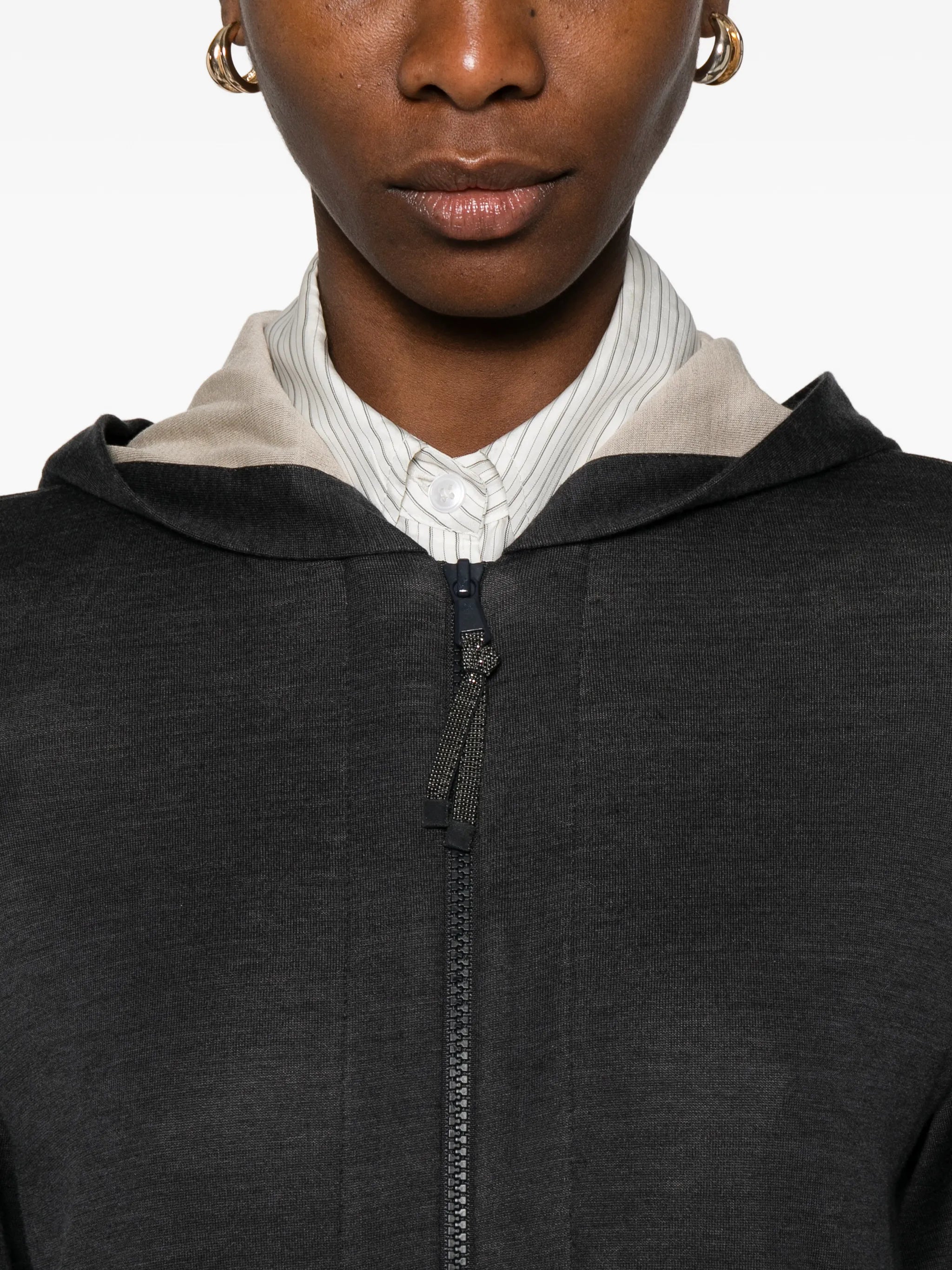 hooded zip sweater