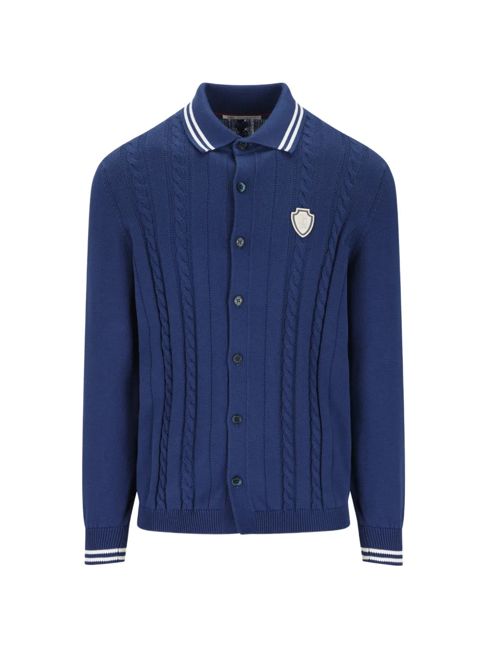 cable-knit buttoned cardigan