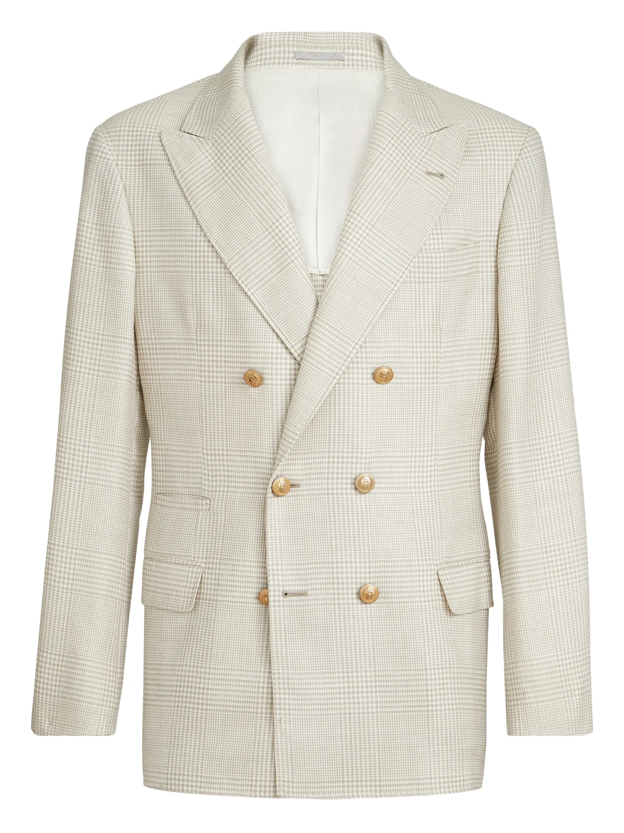 prince of wales-pattern double-breasted blazer