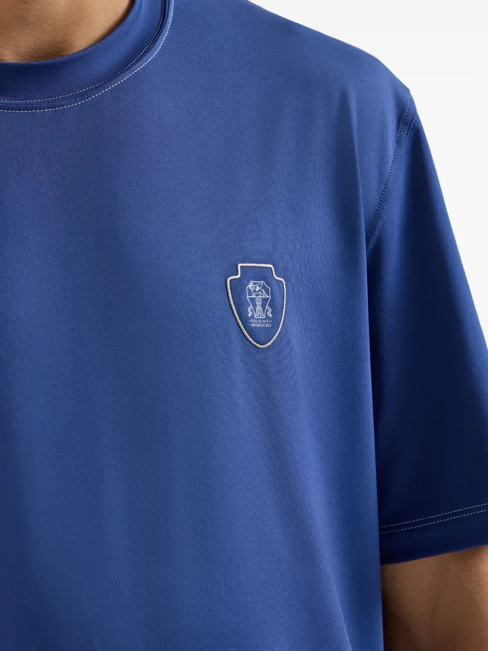 comfort nylon crew neck T-shirt with logo