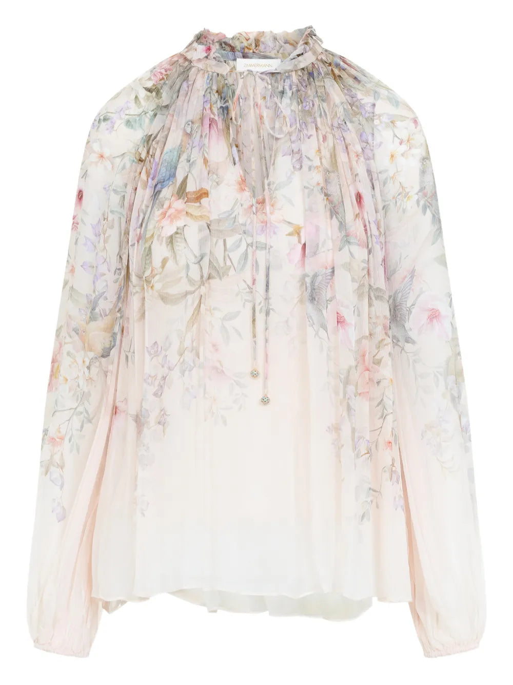 Rebellion Billow ruffled floral-pattern top