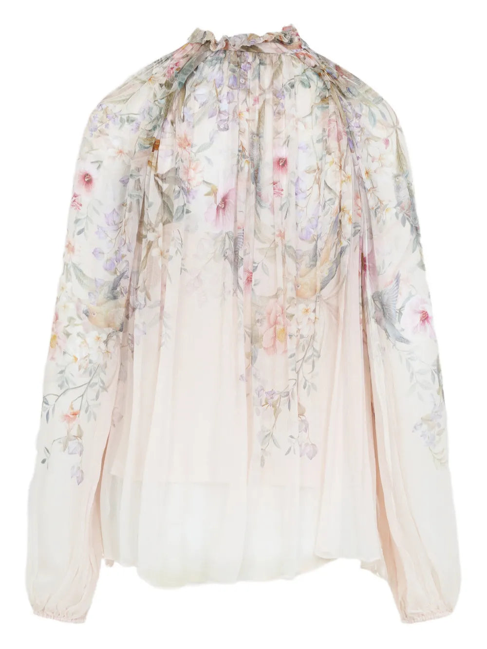 Rebellion Billow ruffled floral-pattern top