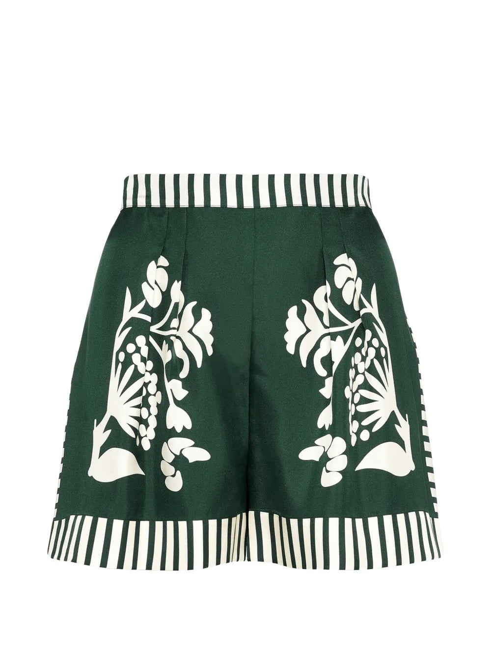 floral-print striped shorts
