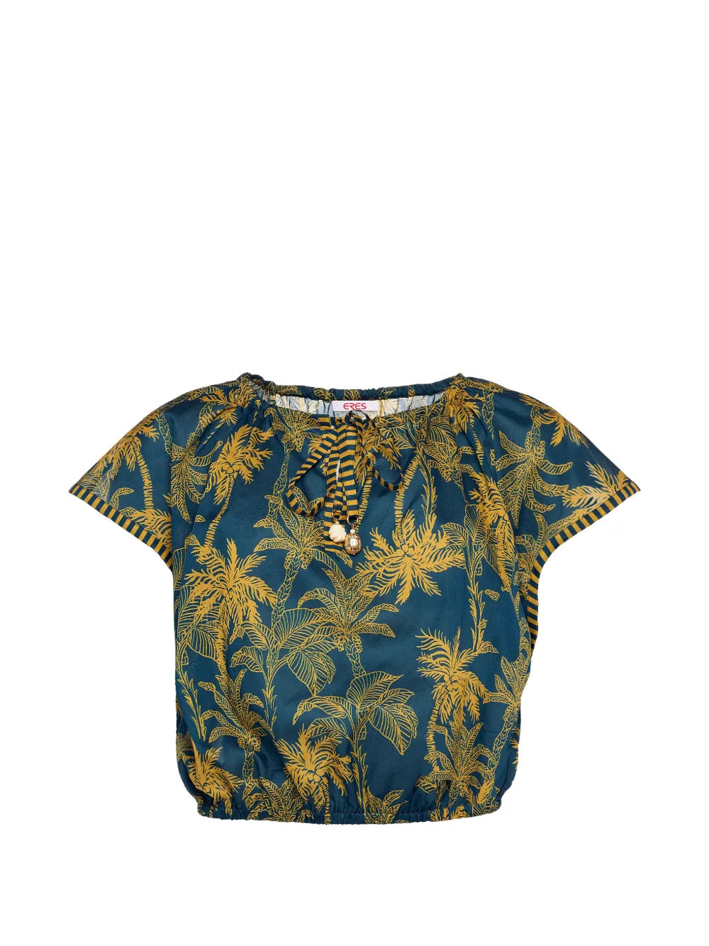 Crocodile palm-tree print top
