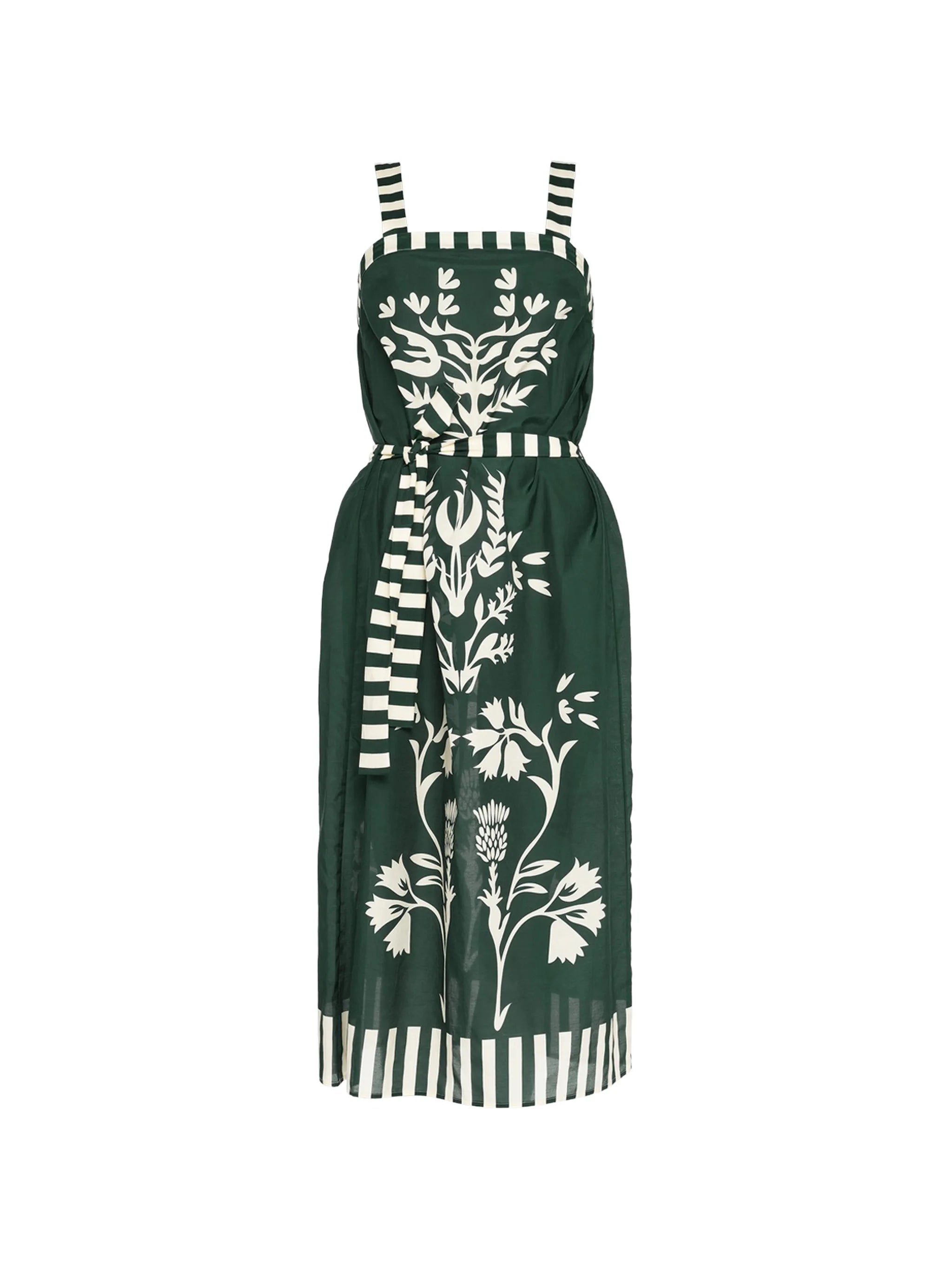 Lakshya floral-print striped midi dress