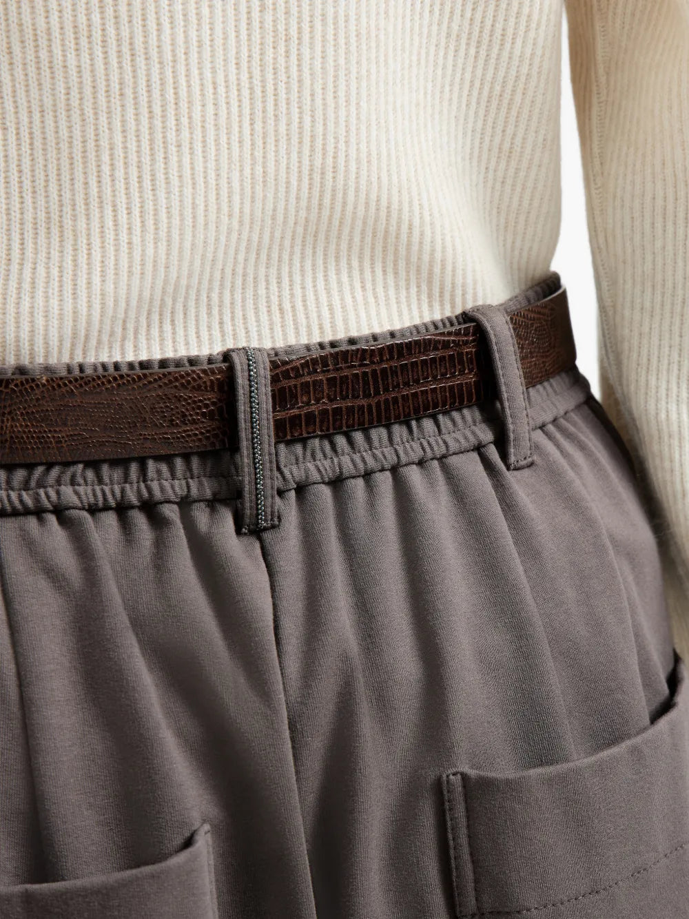buttoned palazzo pants