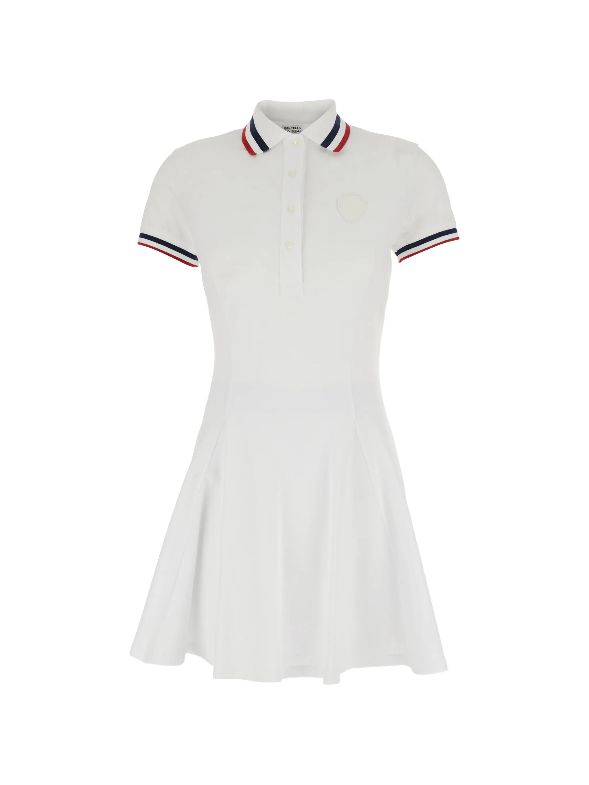striped-trim A-line mini dress