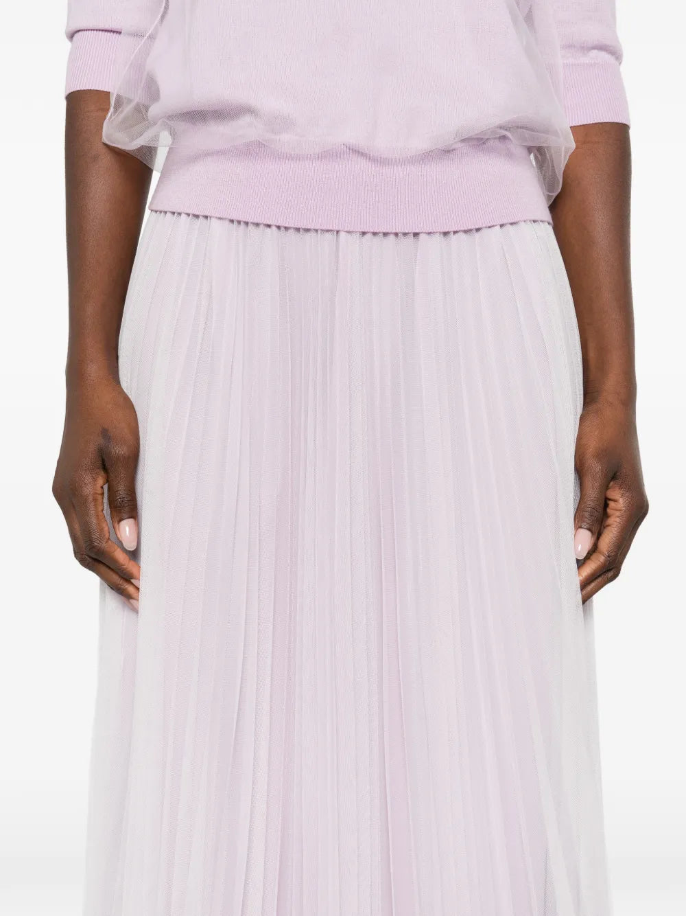 pleated midi skirt