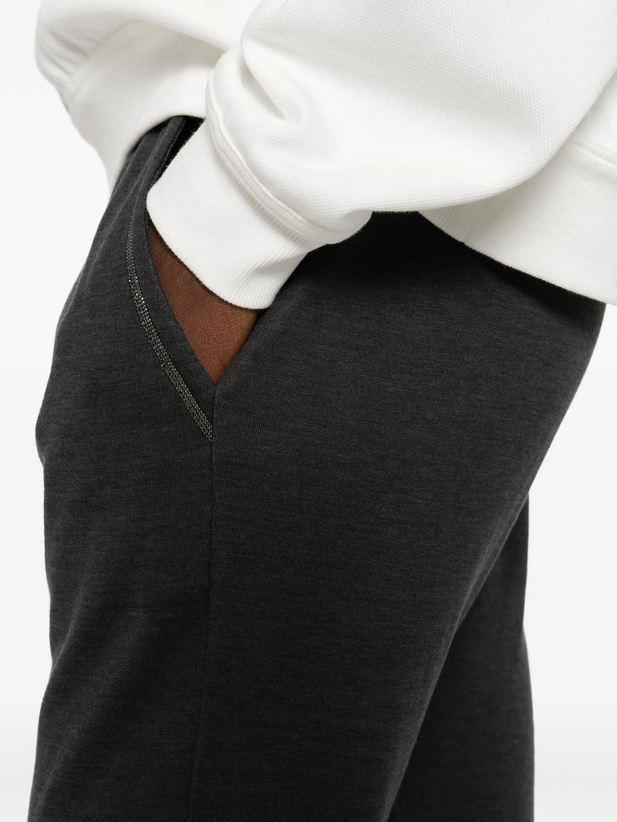 grey track pants