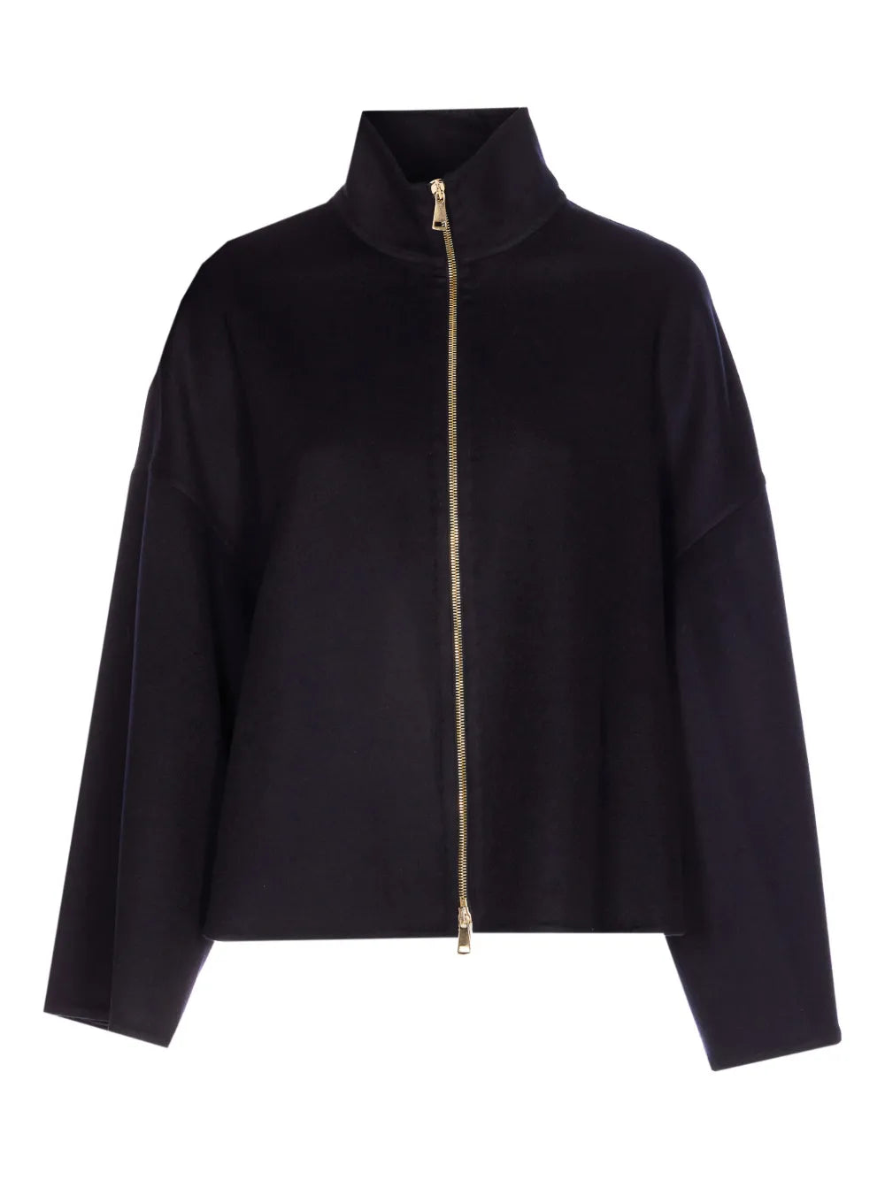 zip-fastening high-neck jacket