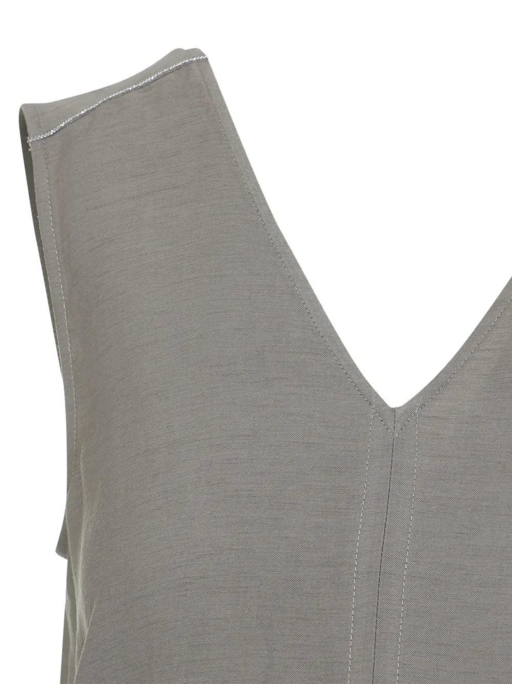 vestido midi con cuello en V 
