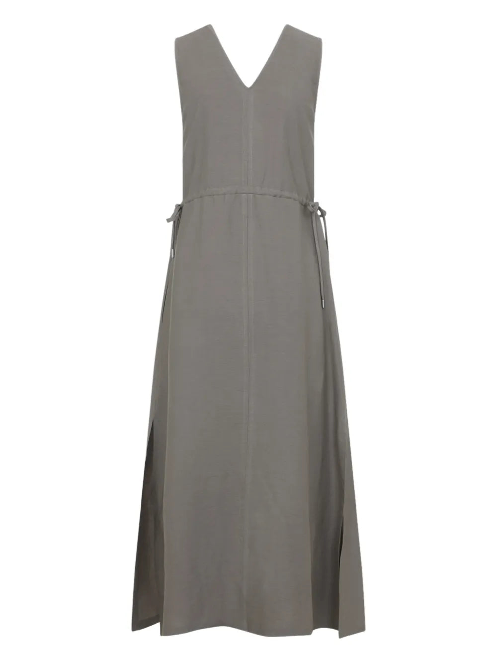 vestido midi con cuello en V 