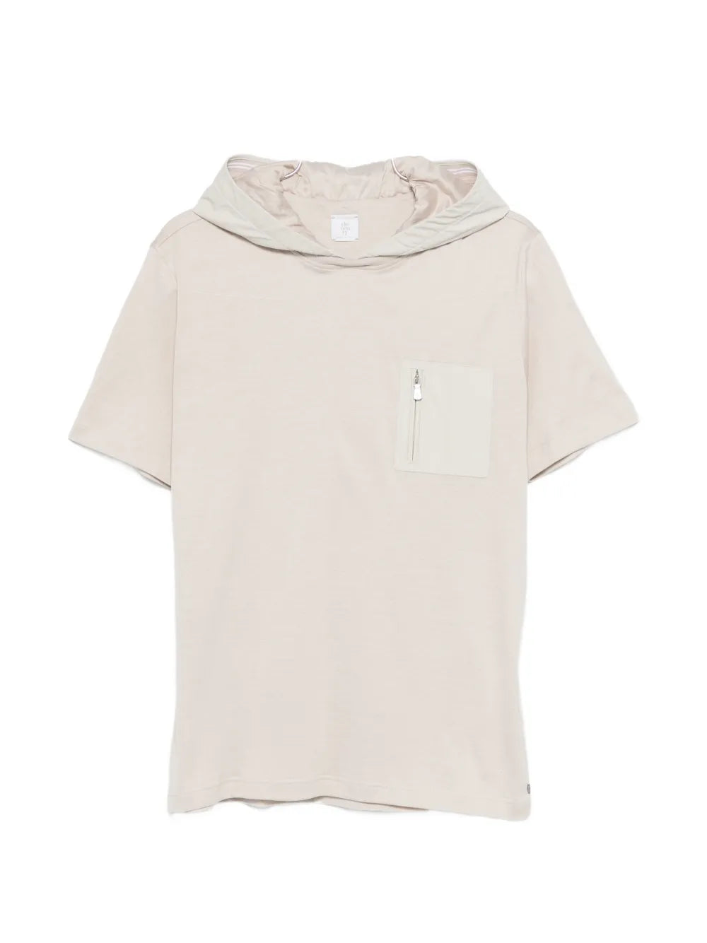 hooded zip-pocket T-shirt