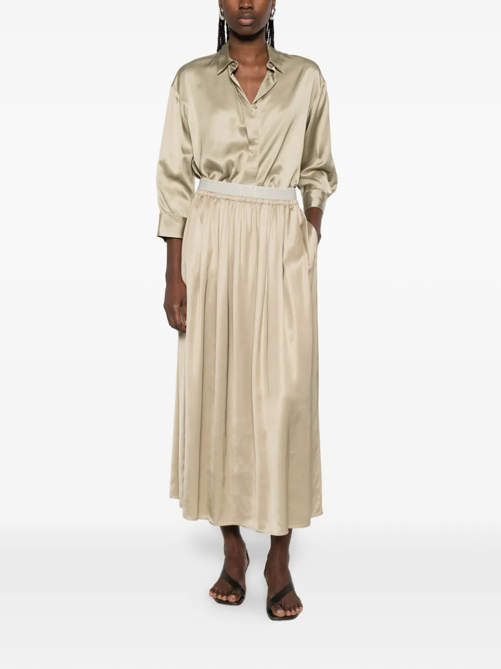 buttoned-cuff top