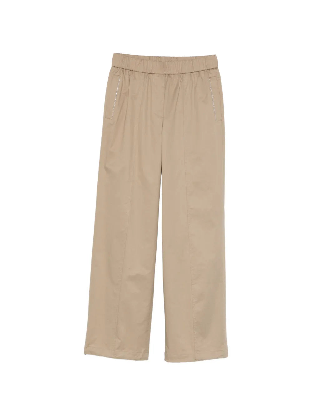 pantalones con paneles y cintura elástica