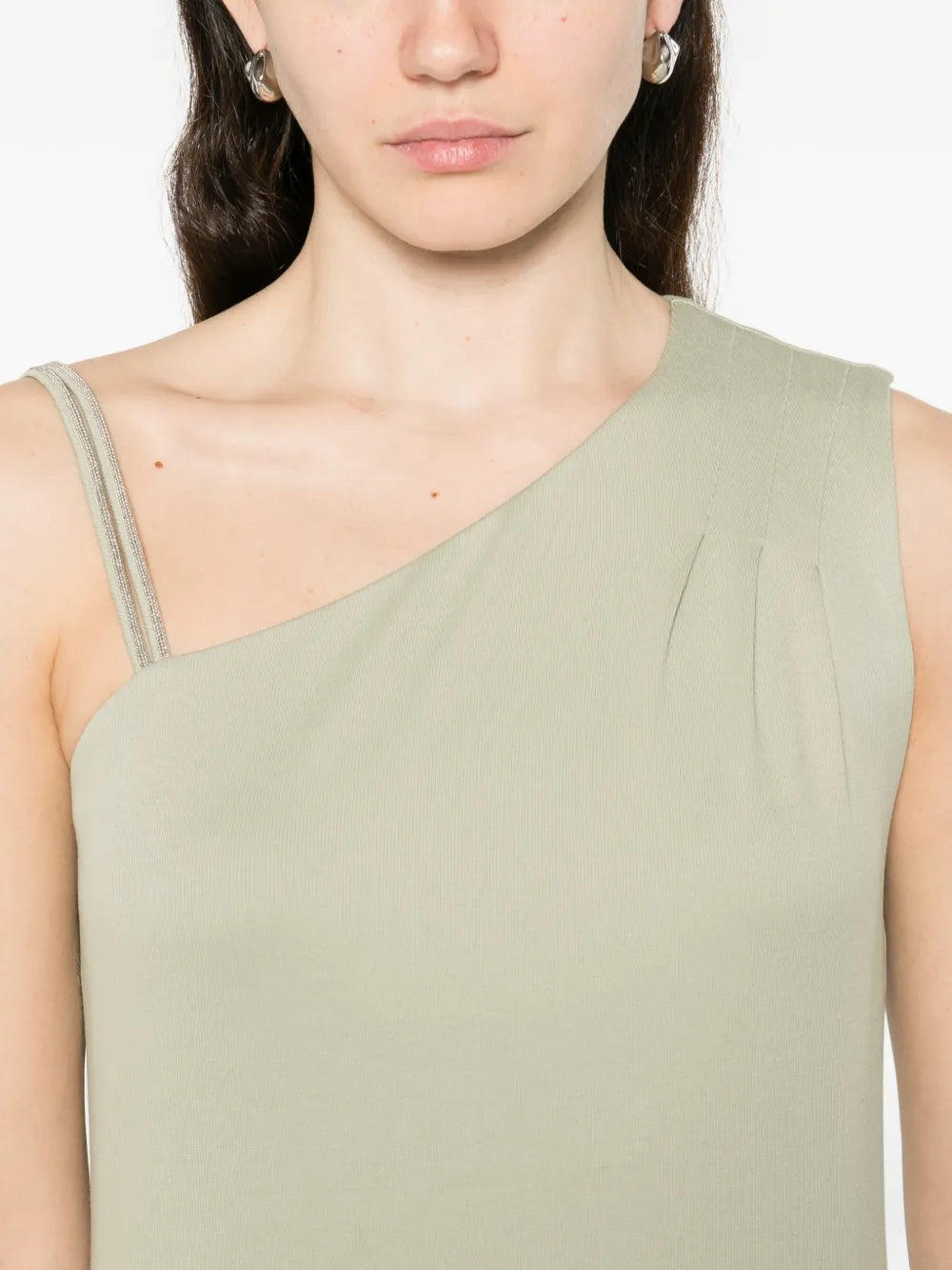 one-shoulder embellished midi dress