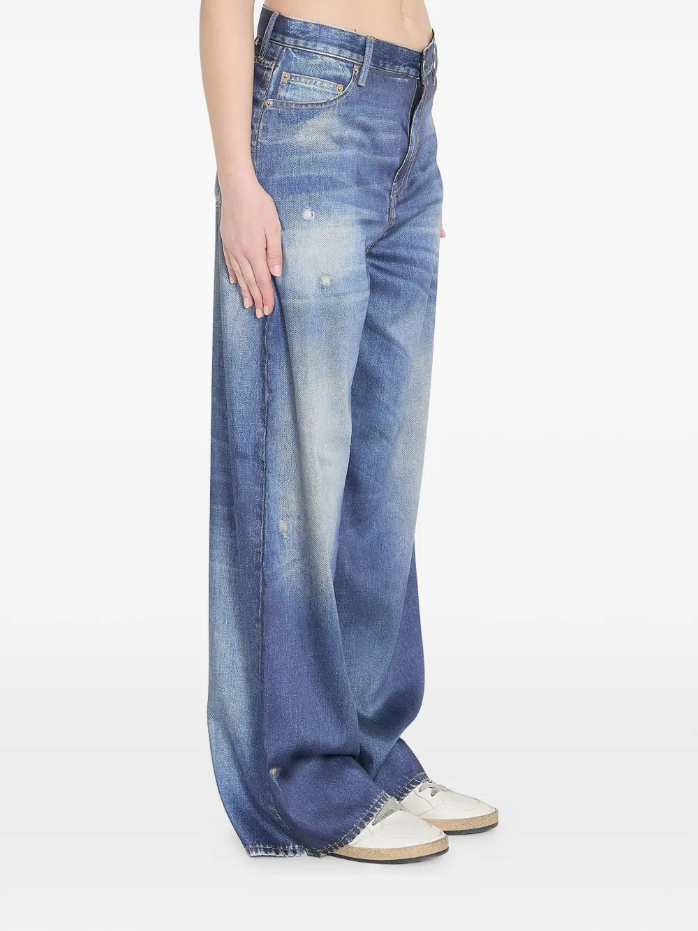 printed five-pocket trousers