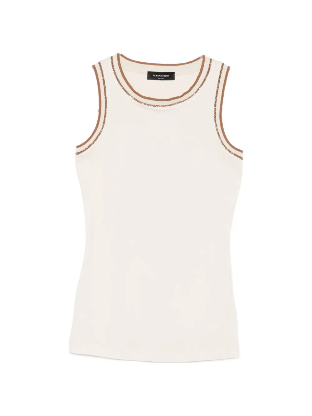 contrast-trim sleeveless tank top