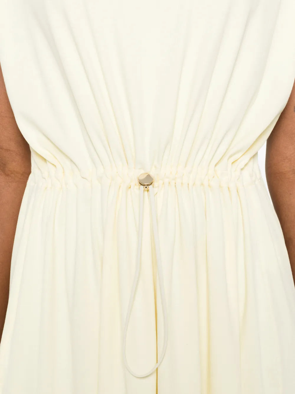 drawstring-waist midi dress