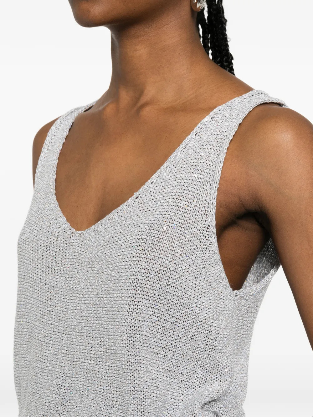 V-neck knitted vest
