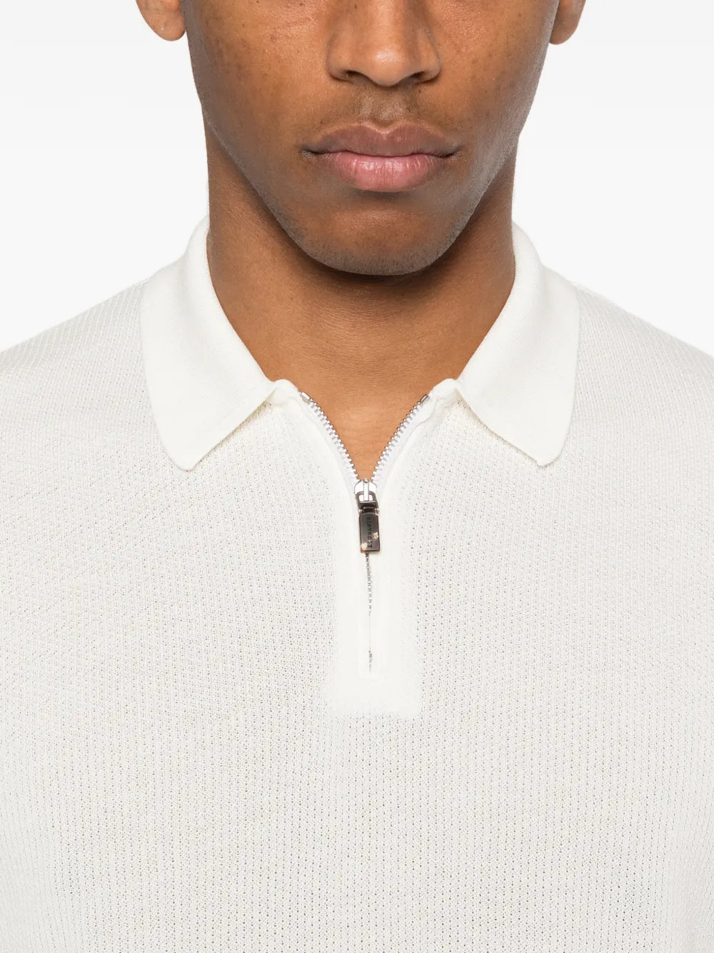 half-zip short-sleeve polo shirt