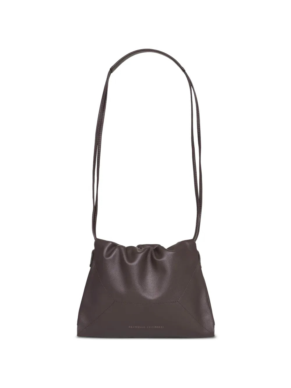 gathered leather shoulder bag