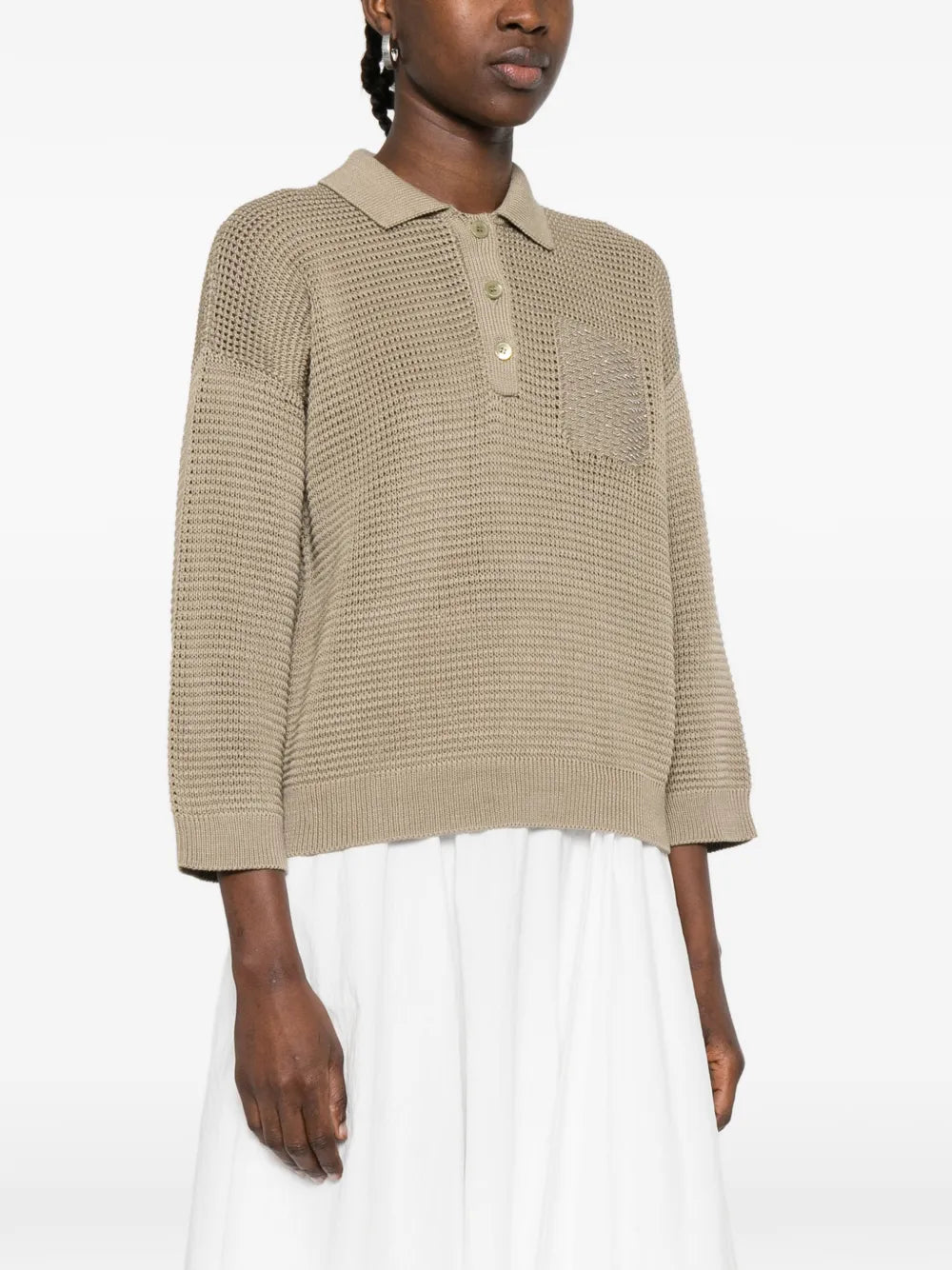 buttoned polo shirt