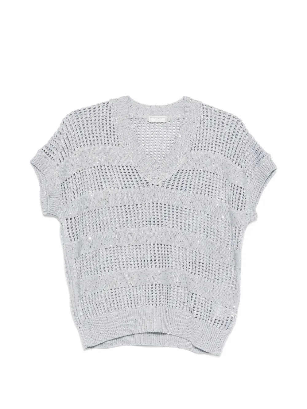 sequin-embellished V-neck sweater