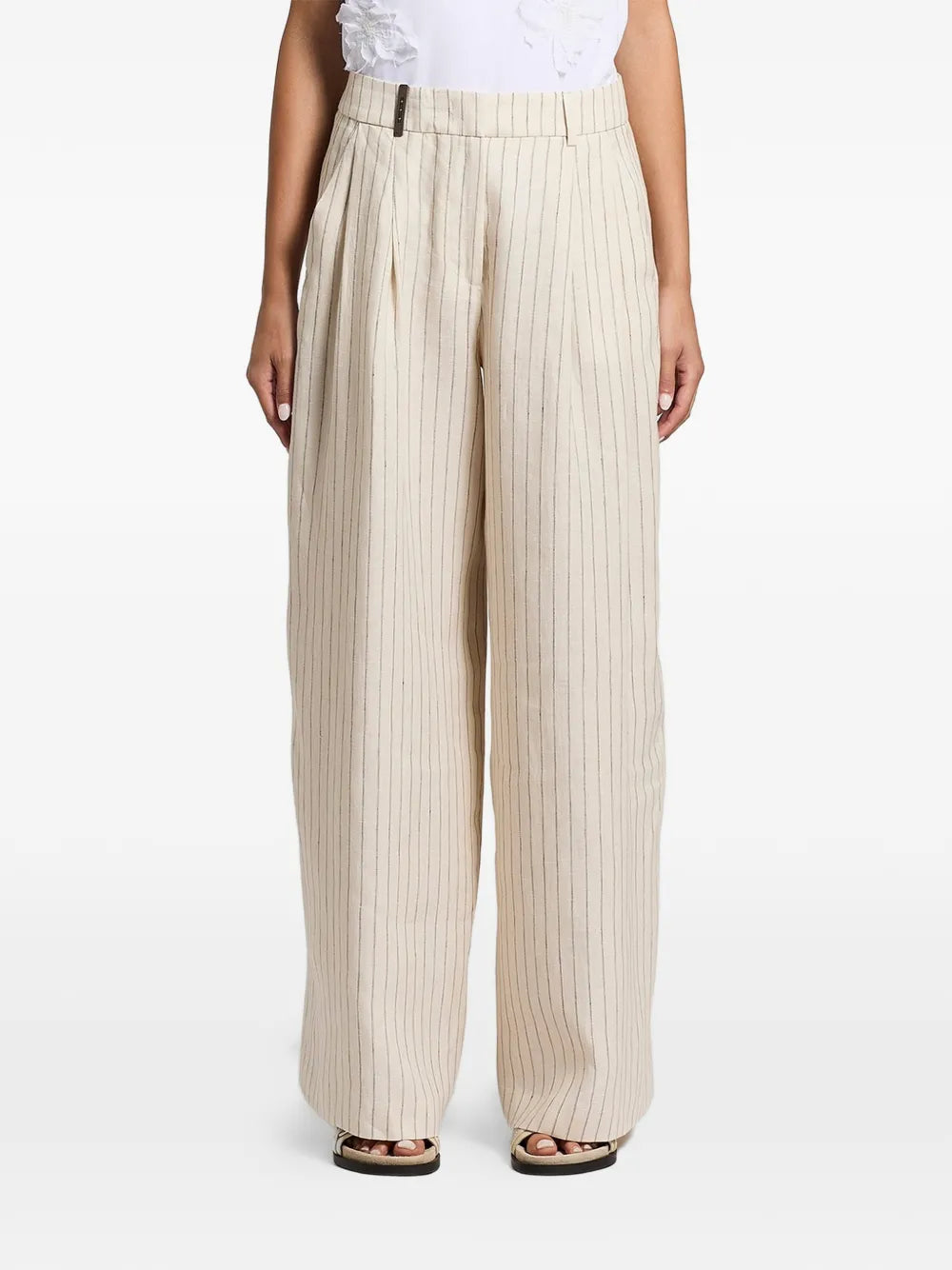 pinstripe palazzo pants