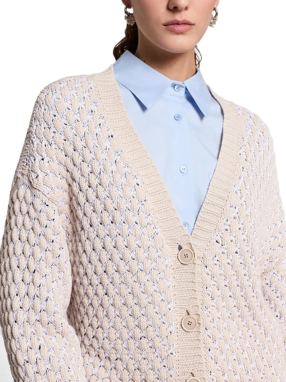 textured buttoned cardigan