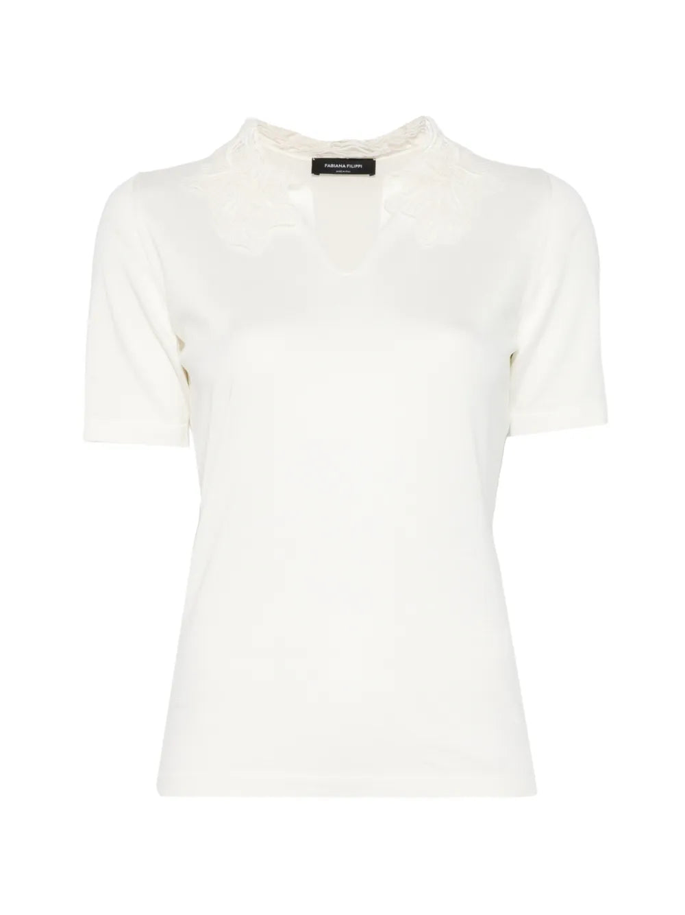 V-neck lace-detail top