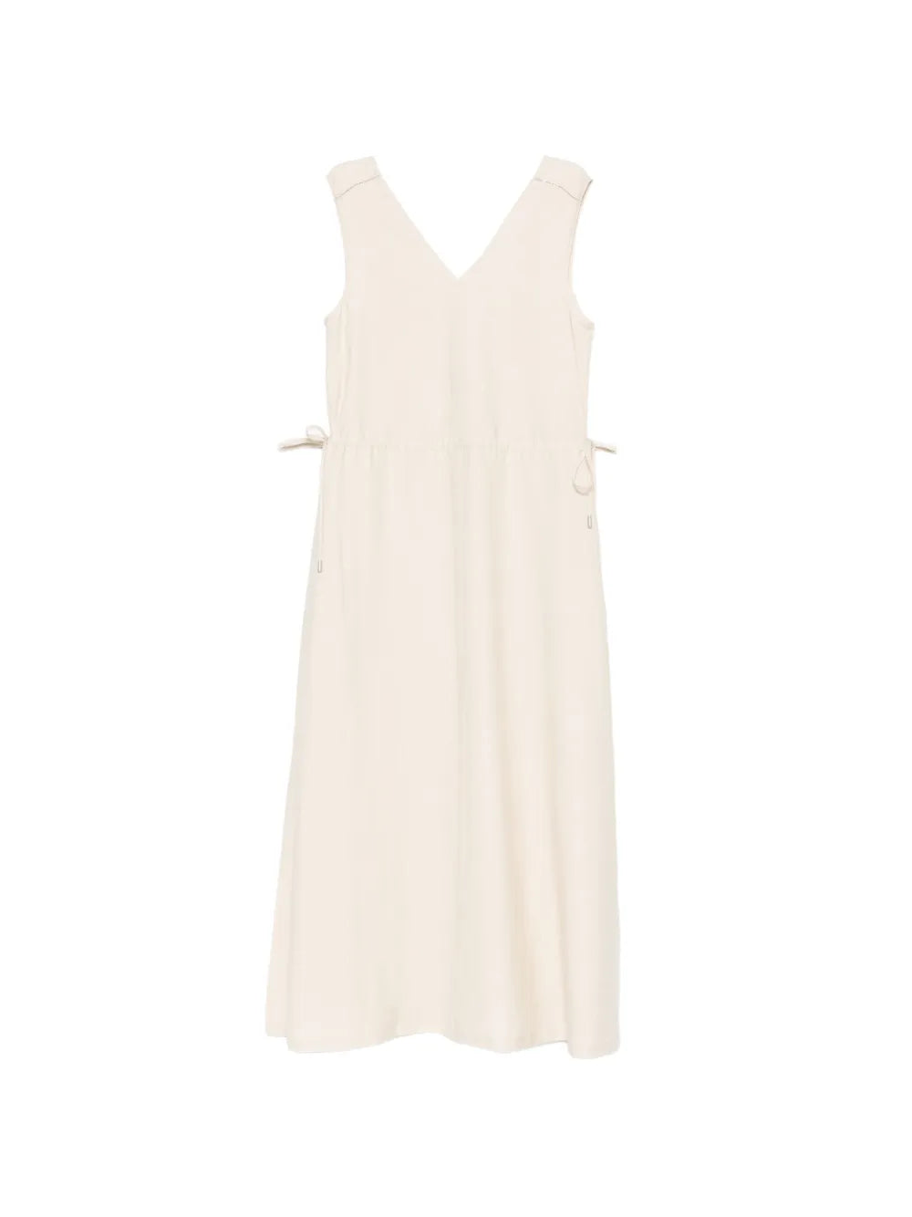 vestido midi con cuello en V 