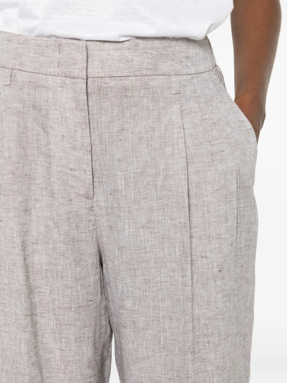 pleated-design trousers