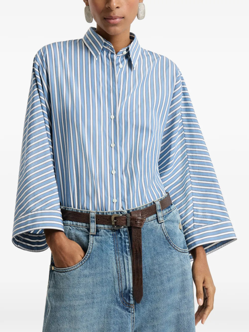 stripe poplin shirt
