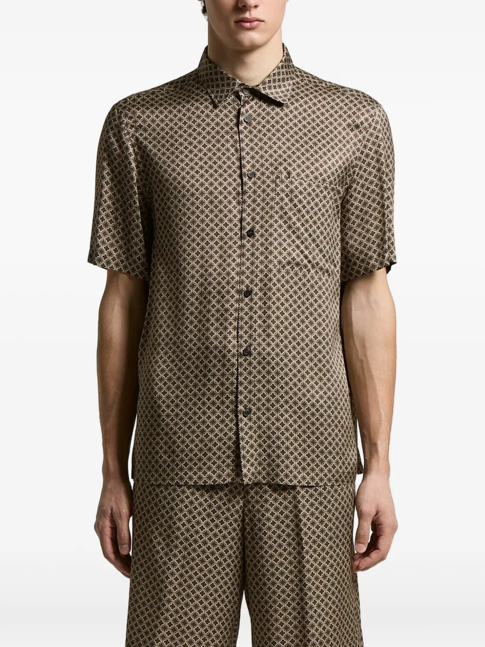 buttoned patterned shirt