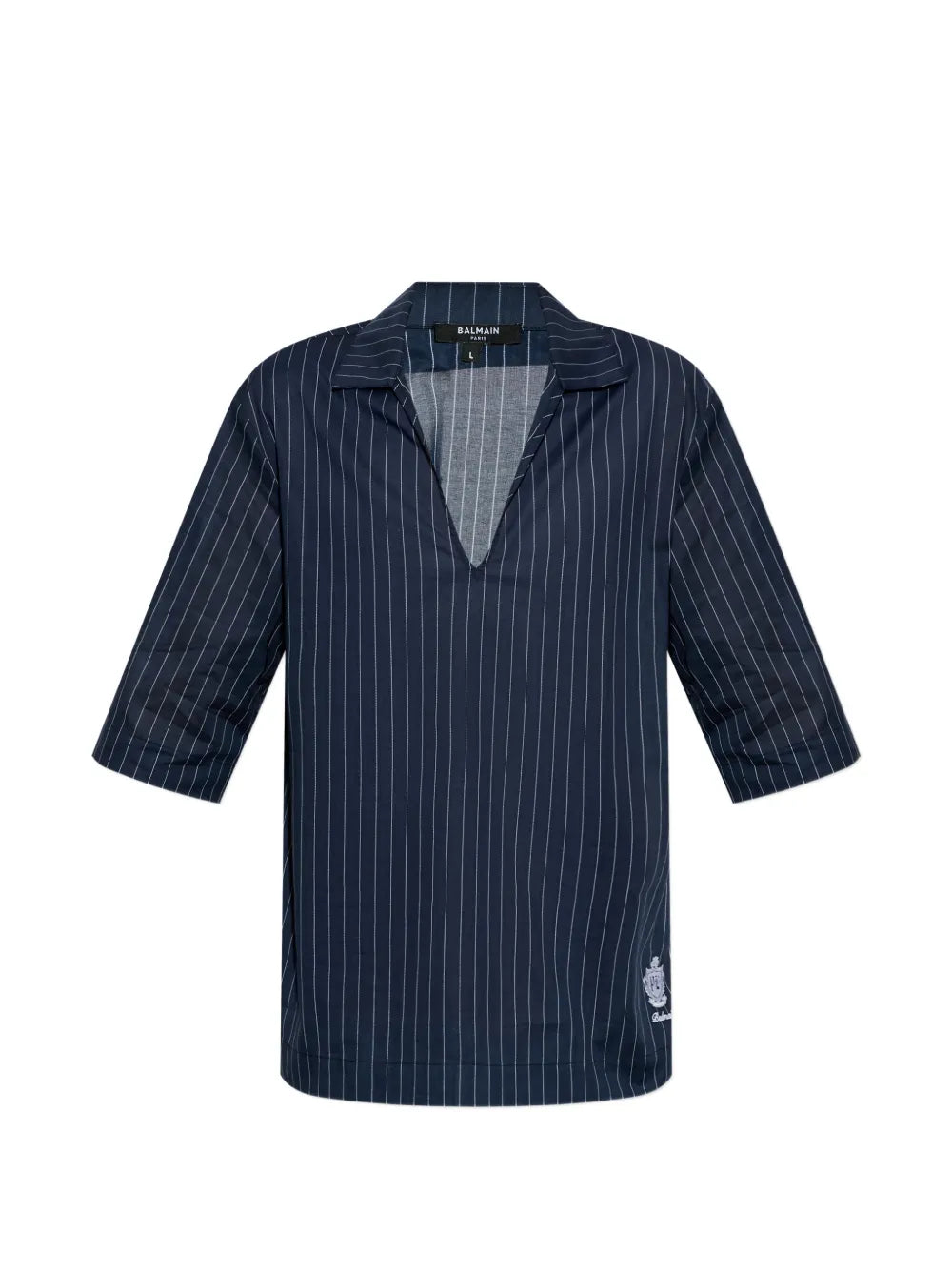 pinstripe V-neck T-shirt