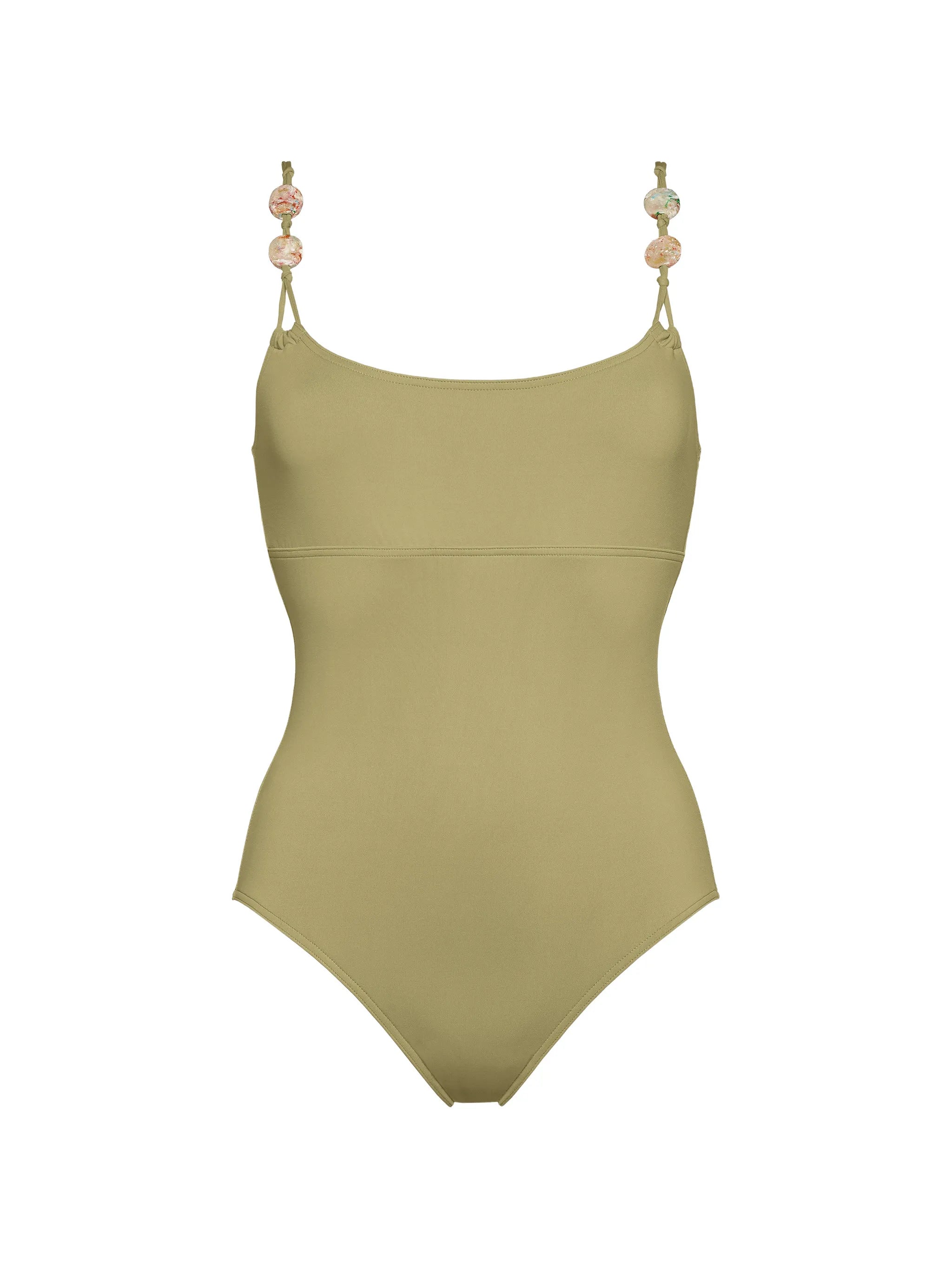 Lynda beaded-strap swimsuit