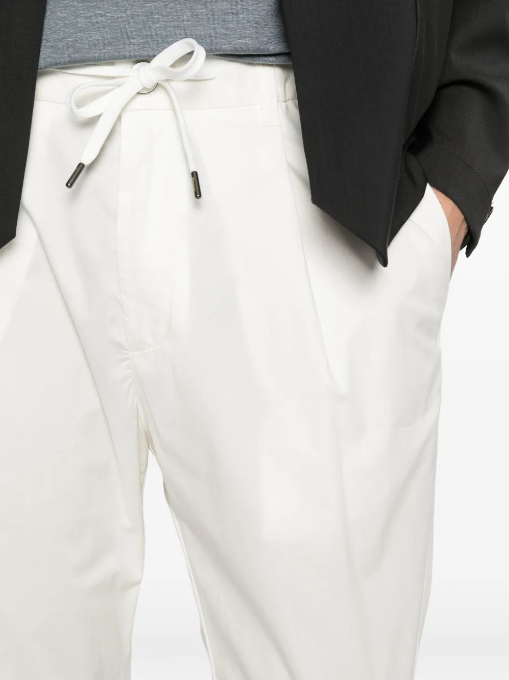 drawstring straight trousers