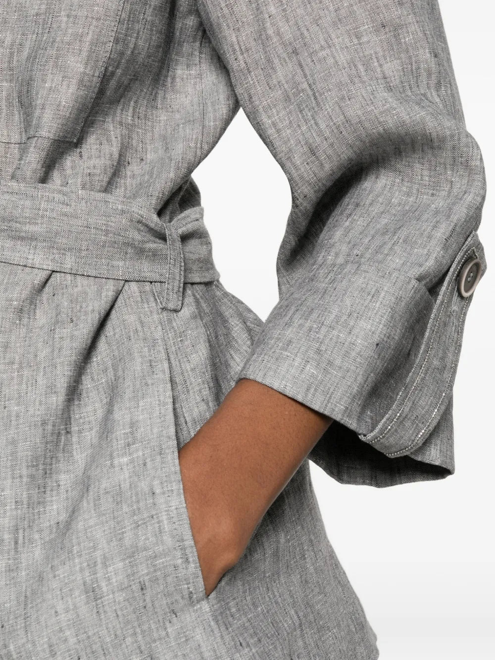 belted chest-pocket jacket