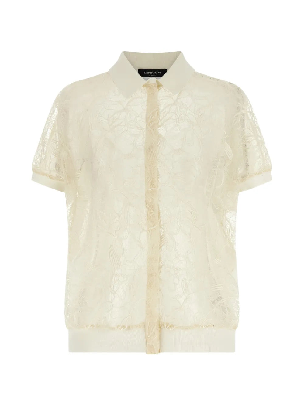 lace-detail short-sleeve cardigan