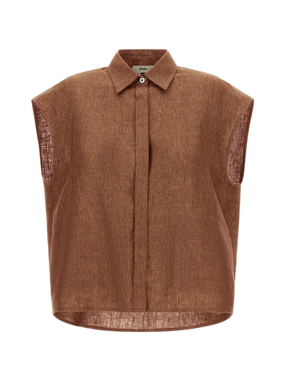 concealed-fastening sleeveless shirt