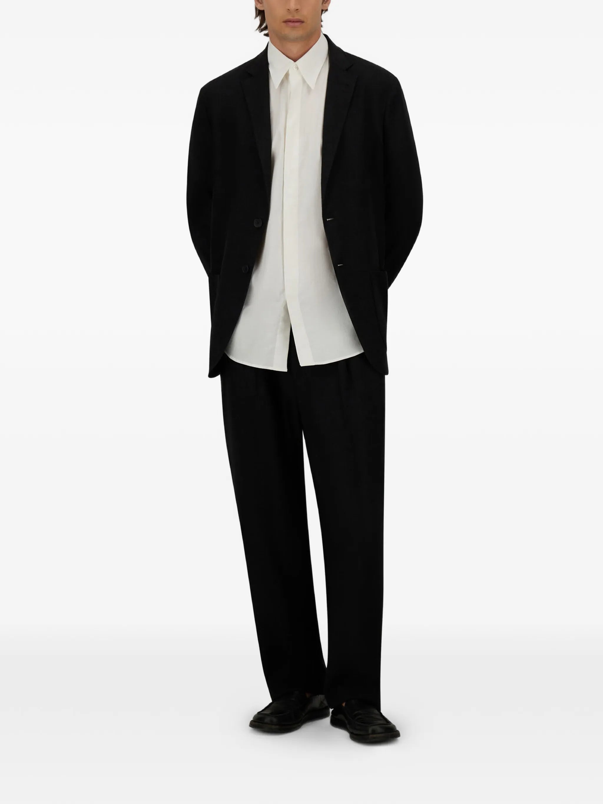 elasticated-waist tailored trousers